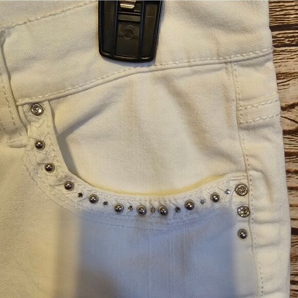 White house Black Market shorts white women's 10 silver Embellishments Pre-owned - Picture 3 of 7
